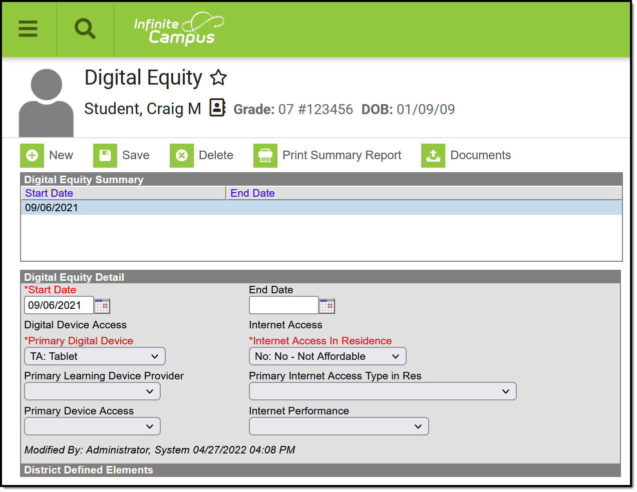 Screenshot of the Digital Equity Editor.