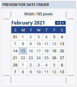 Preview for date finder