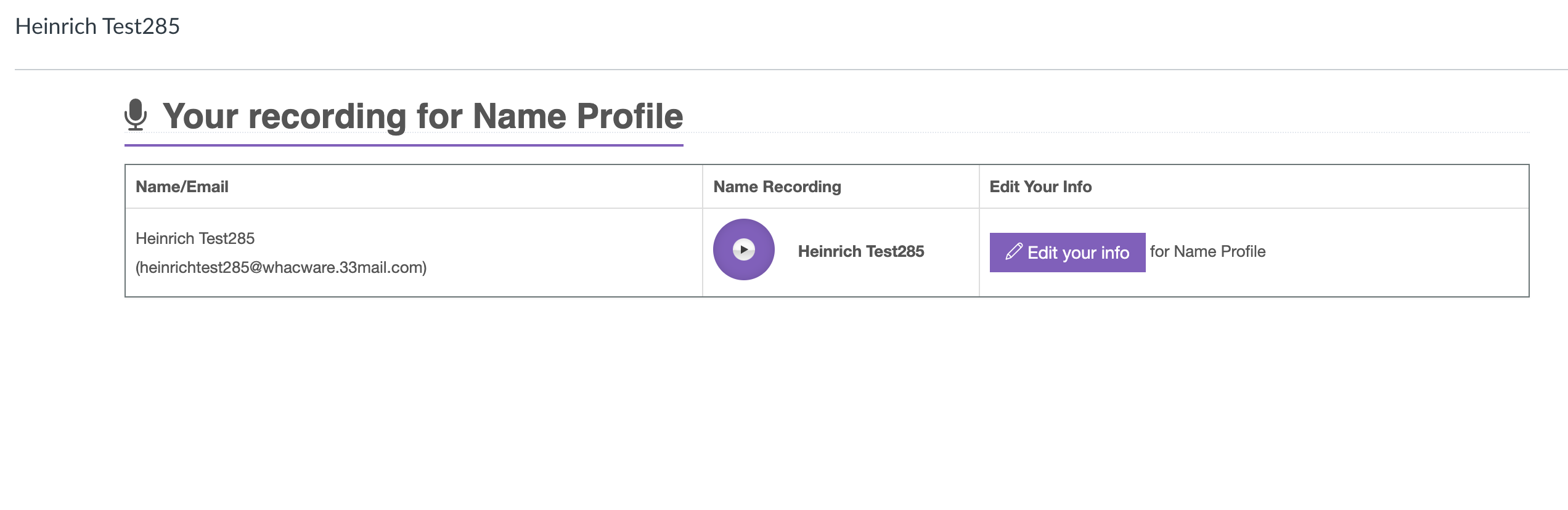 NameCoach Account Profile screenshot