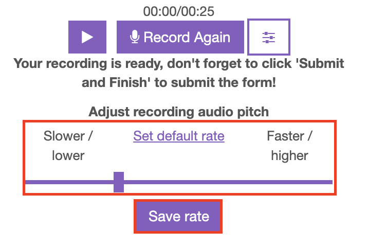 NameCoach audio pitch adjustment screenshot