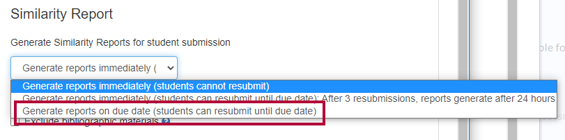 Identifies the  selector to generate immediately (resubmissions allowed until the due date).