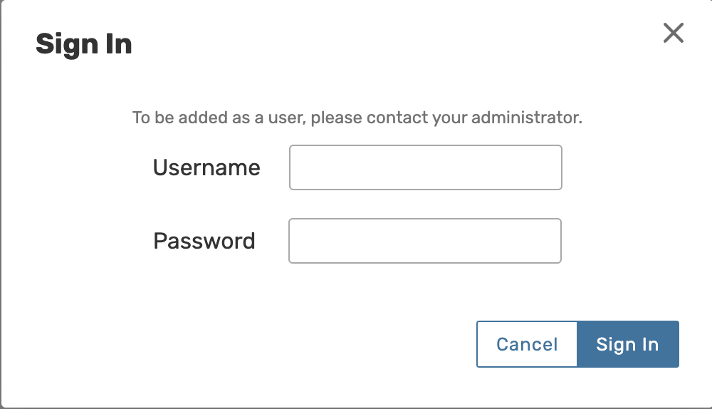 The sign in message on the authentication window: 