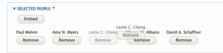 screenshot of people list item reorder