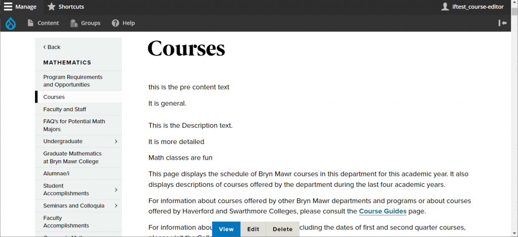 screenshot course description display
