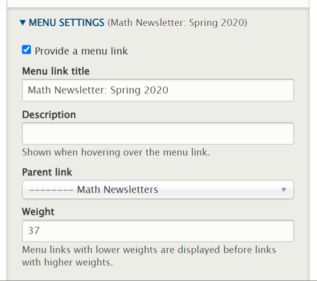 screenshot menu settings weight field changed