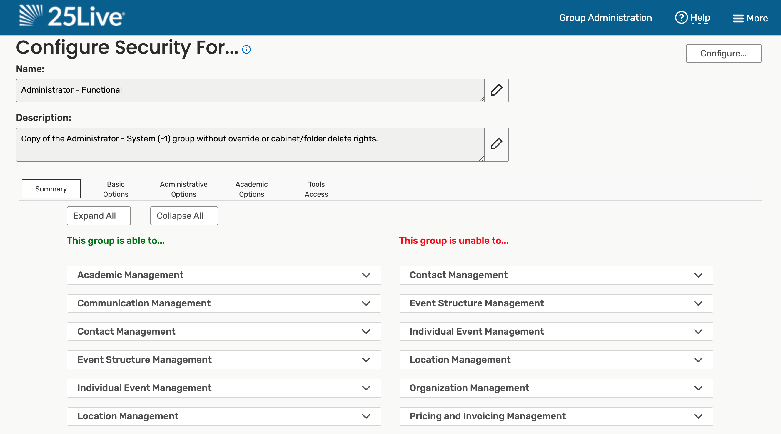 Group administration tool
