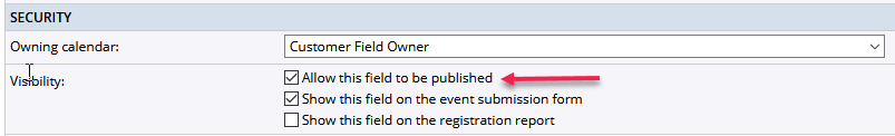 Allow this field to be published visibility checkbox