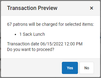 Screenshot of the Transaction Preview pop-up. 