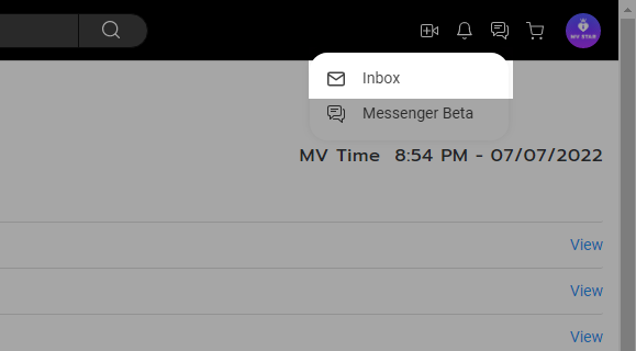 MV Inbox menu.