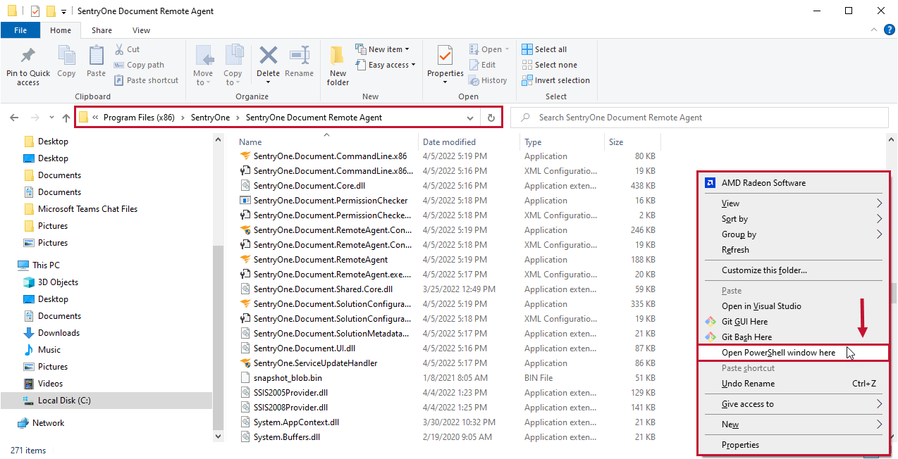 Database Mapper File Directory Open Powershell window