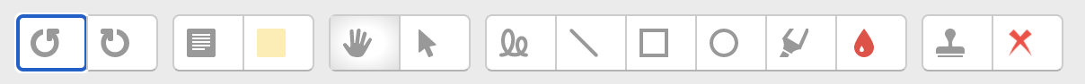 Screenshot of toolbar for adding annotations