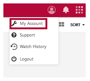 Identifies the My Account option in the submenu