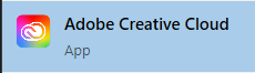 adobe creative cloud listed in windows start menu