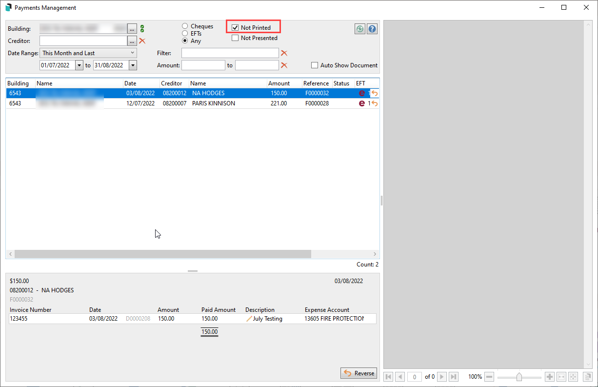 Payment Reversal Process Online Help