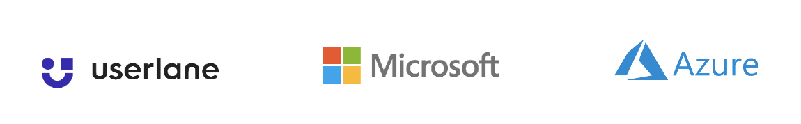 logos from the companies Userlane, Microsoft and Azure on white background