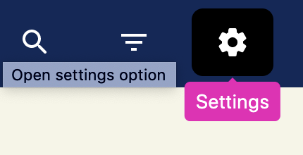The settings icon on the Helperbird popup page.