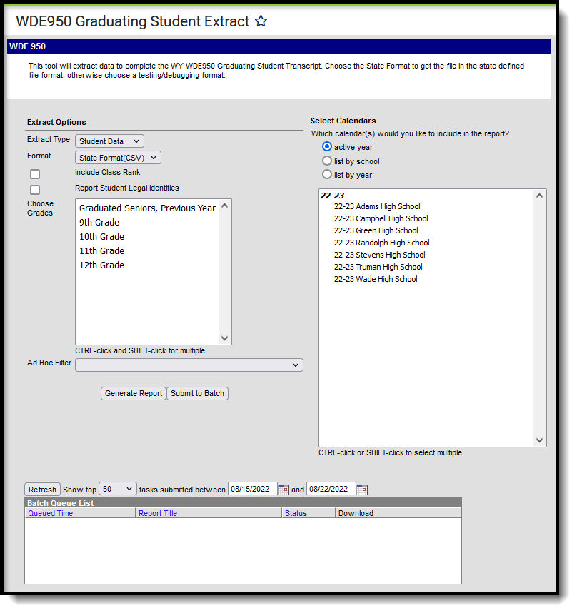 Screenshot of WDE-950 Extract Editor.