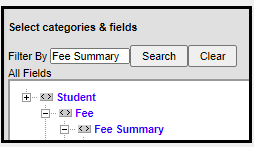 Screenshot of fee summary