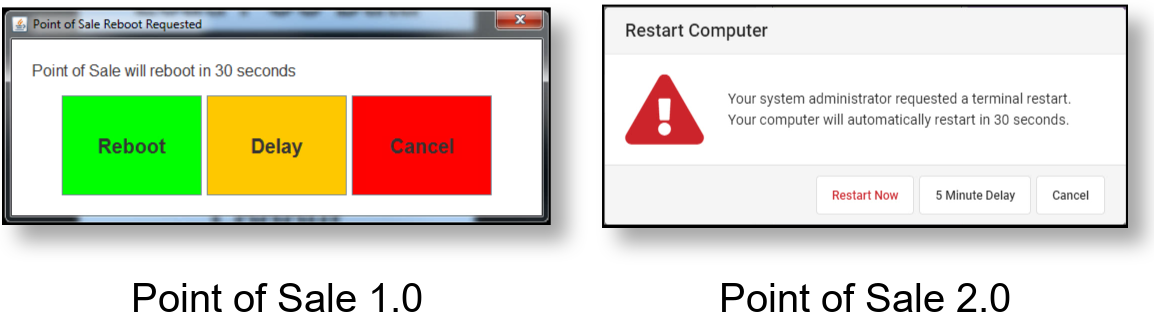 Screenshot of Reboot Request message.