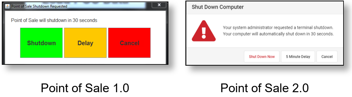 Screenshot of Shutdown Request messages.