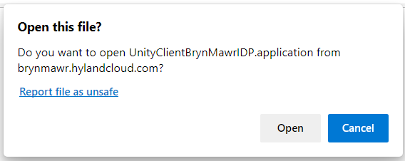 microsoft edge pop-up asking you to open the file