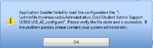 onbase application enabler error message