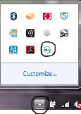 windows tray showing onbase icon