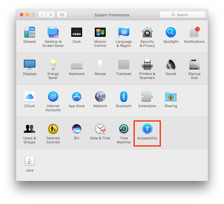 Mac System Preferences window