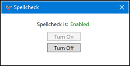 spellcheck box showing spellcheck is enabled