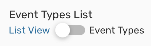 Event Types toggle