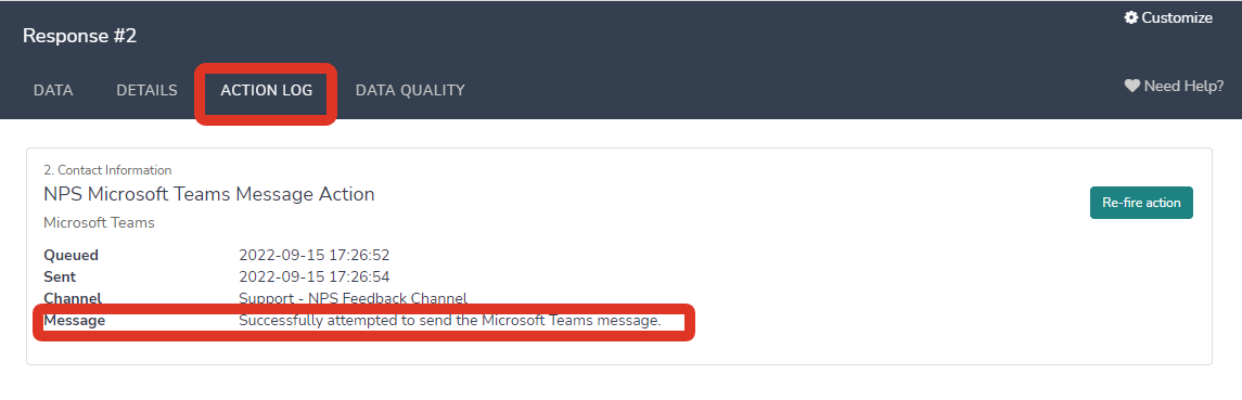 Microsoft Teams Action Log