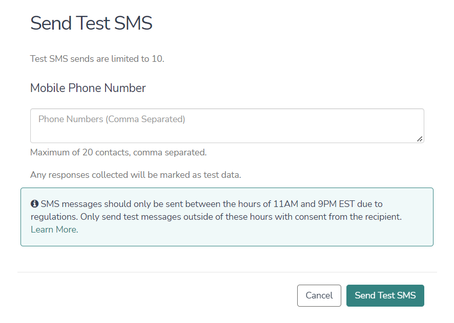 Send Test SMS