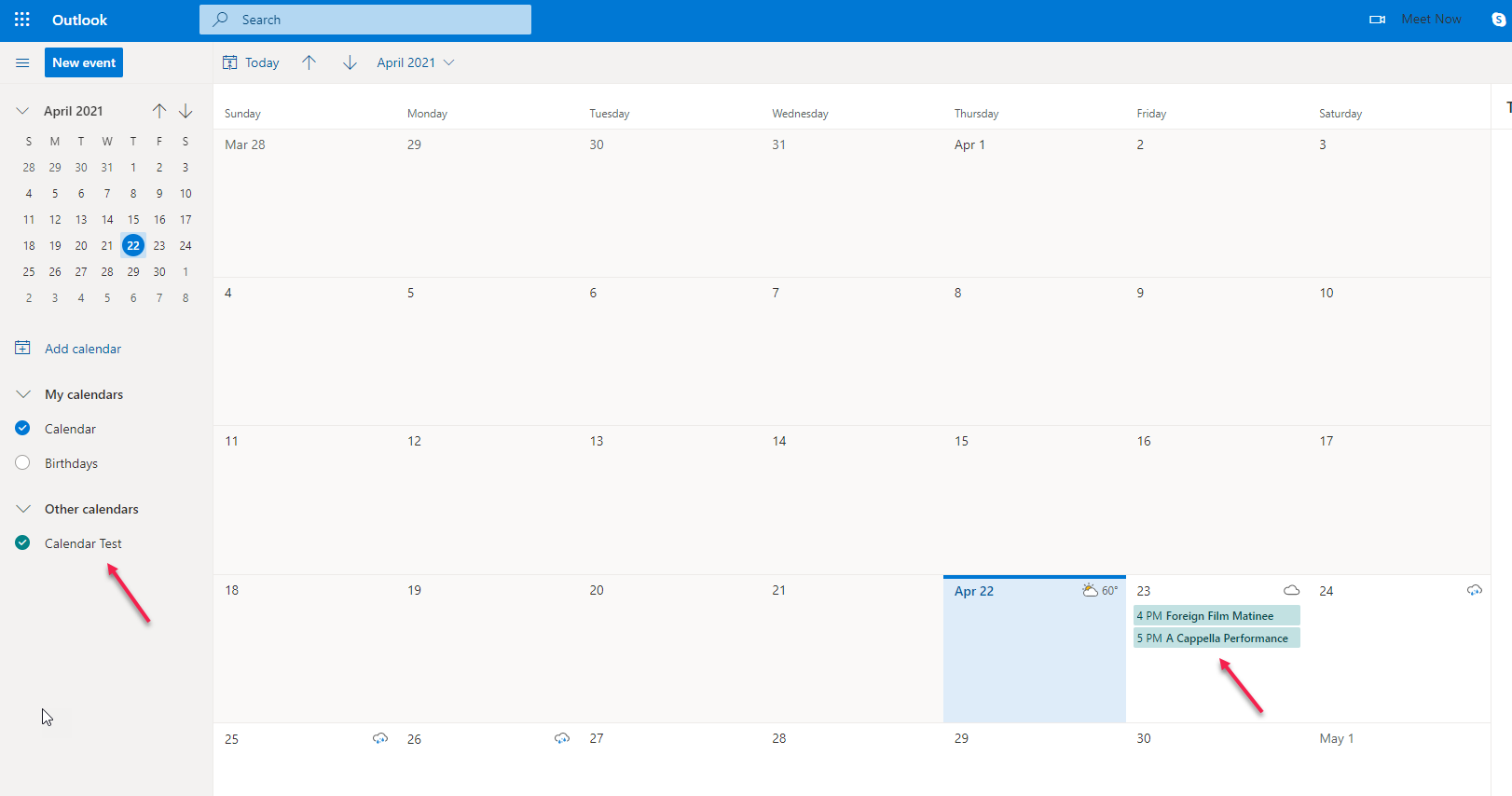 Subscribed Calendar in Microsoft Outlook 365