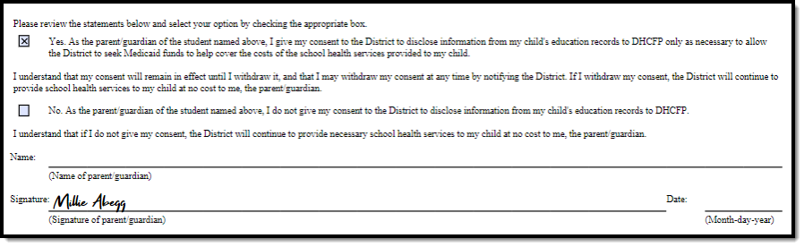 Screenshot of the Medicaid Agreement Checkboxes on the Plan.