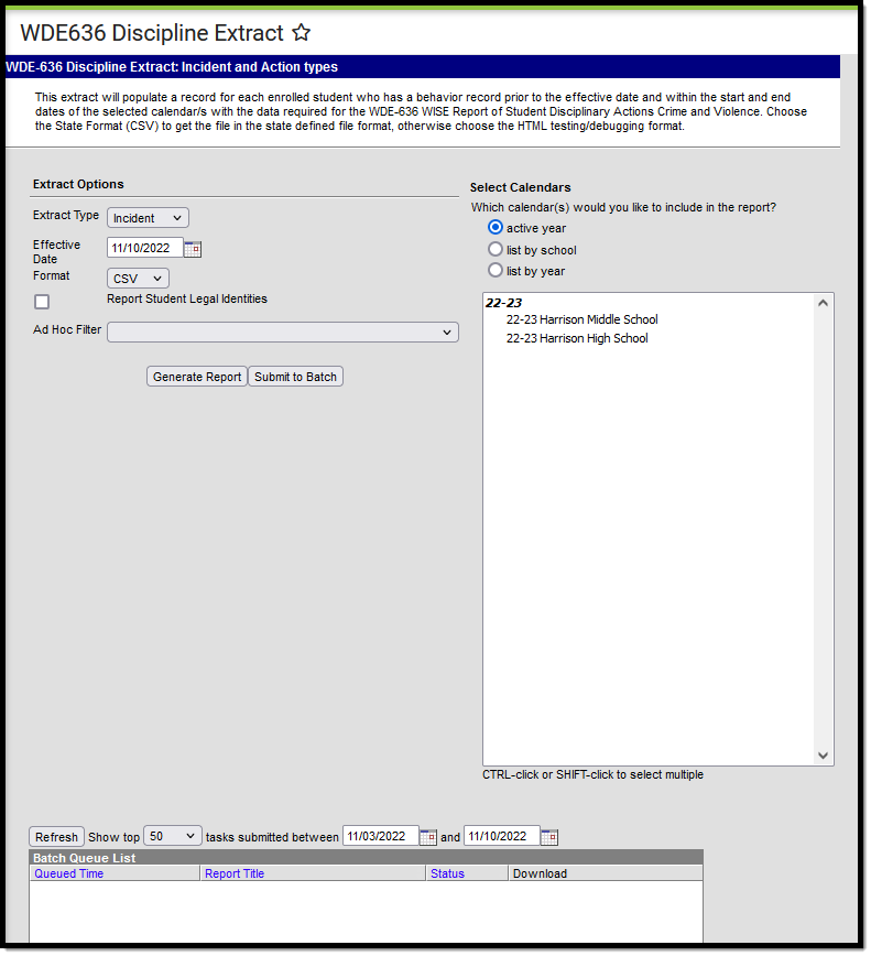 Screenshot of WDE-636 Extract Editor.