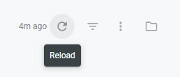 The Reload button on a reporting dashboard