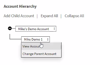Example showing how to View or Change Parent Account of a B2B account in the hierarchy