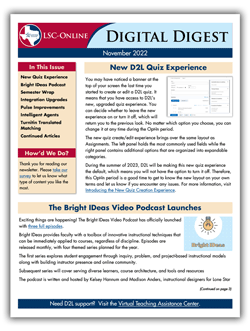 Cover page of Digital Digest Newsletter