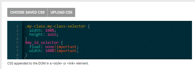 Example of correctly formatted CSS code