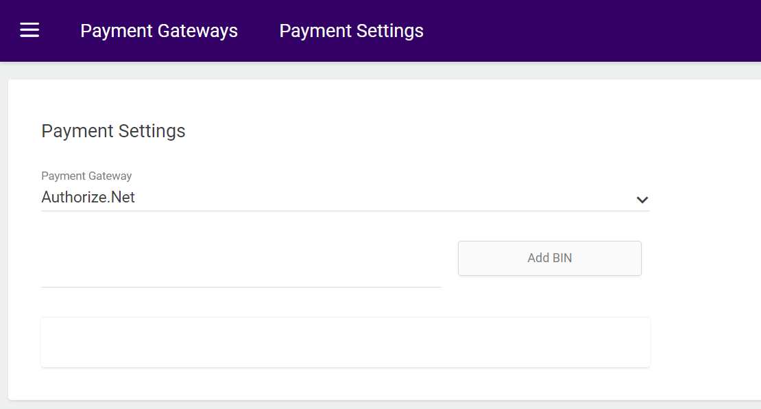The Payment Gateways page with Authorize.Net selected
