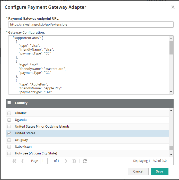 The Configure Payment Gateway Adapter module