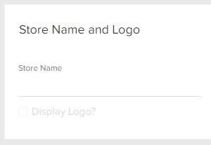 Store Name and Logo example before user completes the form.