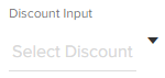 Discount Input field to select discount.