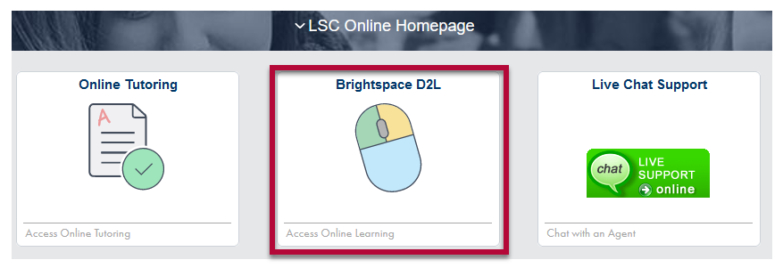 Shows Student Orientation for Online Courses tile