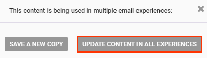 Callout of the UPDATE CONTENT IN ALL EXPERIENCES button