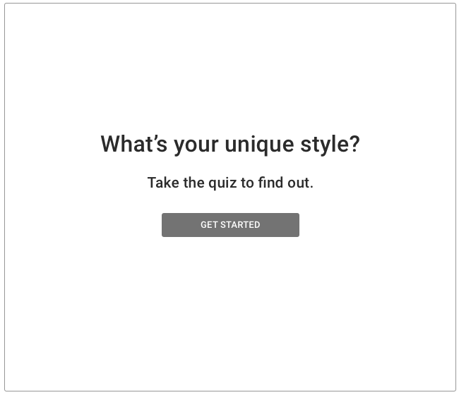 Example of a welcome screen that appears before the first question of a Product Finder questionnaire