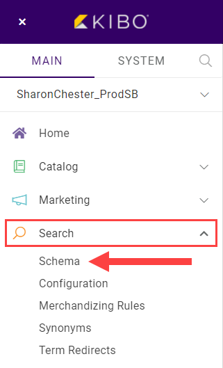 Search schema sidebar location