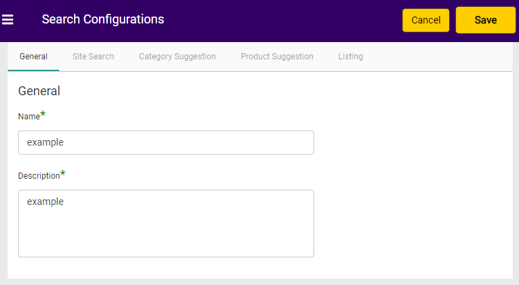 Screenshot of configurations within search settings, arrows pointing at Configuration Test2 and the save button