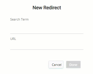 Gif of entering search terms and URL of a search redirect