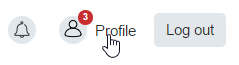 Close-up of the Profile button in PayPal